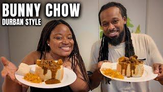 FIRST TIME EATING MUTTON  | American Couple Tries Bunny Chow | South African Indian Street Food