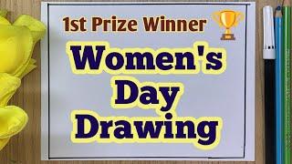 Women's Day Drawing Easy| Women's Day Drawing Competition| Women's Day Card