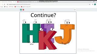 Alphabet Adventures 2 (PC Bootleg) Continue + Game Over as H I J K