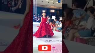 baby girl ramp walk // red gown