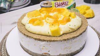 Cheesecake à la mangue (sans cuisson) avec Bisko l'original