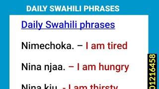 Daily Swahili phrases...Speak like a native