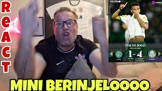 REACT  GUARANI 1X4 PALMEIRAS !!! GOLEADA E SHOW DO MINI BERINJELO !!!