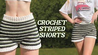 crochet striped shorts tutorial | easy & beginner-friendly!