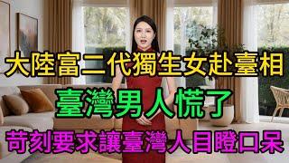 大陸富二代獨生女赴臺相親，臺灣男人慌了！她的“苛刻”要求竟讓臺灣人目瞪口呆！