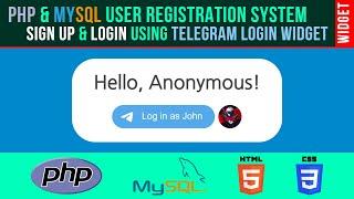 Creating User Registration System Sign Up And Login Using Telegram Login Widget - PHP MySQL HTML CSS