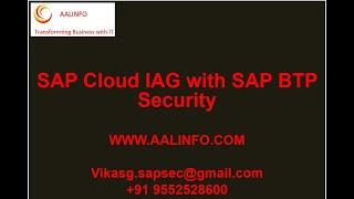 SAP GRC cloud IAG and BTP Security Demo