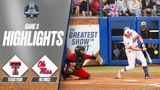 Texas Tech vs. Ole Miss: 2025 Women's College World Series Game 3 | Extended highlights
