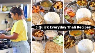 5 Quick Everyday Indian meal ideas | I tried Home-made LUNCH THALI for the entire week