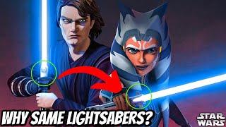 Why Ahsoka's Lightsabers Mirror Anakin's? #shorts