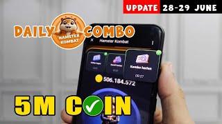 Hamster Kombat Daily Combo 5M Coin Today 28-29 June 2024 | BKD tutorials