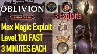 MASSIVE EXPLOITS, All Magic skills Level 100 in THREE MINUTES, Mage Glitch Oblivion Remastered