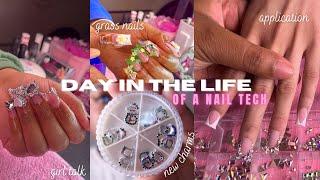 DAY IN LIFE OF AN NAIL TECH  | clients, new charms , $500 , + girl talk