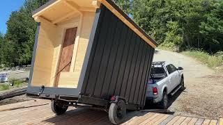 Near Disaster!! Barging The Sauna Across The Lake