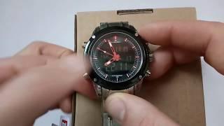 Стильные часы Naviforce nf9050m 9050 silver обзор, отзывы, настройка, инструкция на русском, цена