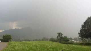 Watching a storm come over the Alps