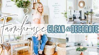 FARMHOUSE DECOR CLEAN AND DECORATE WITH ME 2020 | Farmhouse Decorating Ideas! | CLEANING MOTIVATION