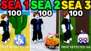 100 Fruit Notifiers in the 1st Sea vs 2nd Sea vs 3rd Sea Comparision Blox Fruits