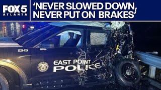 Move over! Trucker smashes into 3 police cars | FOX 5 News