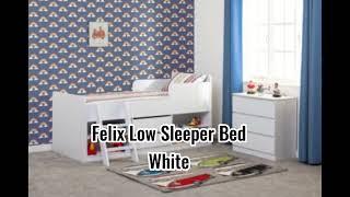 #Felix Low Sleeper Metal Bed Frame White With Wooden Slats #bed #shorts #forsale #modern #bedframe