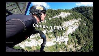 HANGGLIDING - PLAYING WITH CLOUDS & CLIFFS - SEMNOZ, FRANCE