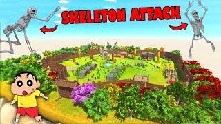 SKELETON ATTACK on my AMUSEMENT PARK in Animal Revolt Battle Simulator with SHINCHAN and CHOP