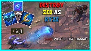  [Best Ryze NA] How to DESTROY ZED as RYZE and 1V9 the Game 