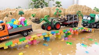 Build Bridge Blocks Toys Construction Vehicles Excavator Dump Truck