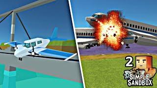 Real Life Plane Crashes RECREATED in SSB2 | Simple Sandbox 2