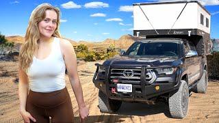 Living in a 4 Wheel Truck Camper! (full tour toyota tacoma)