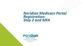 Noridian Medicare Portal Registration: Step 2 and MFA