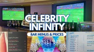 Celebrity Infinity Bars - Drink Menus and Prices 2024