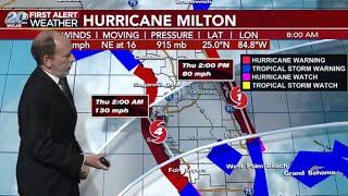 Floridians brace for Hurricane Milton on Gulf Coast | First Alert Weather Forecast Update