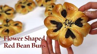 Flower Shaped Red Bean Buns Recipe (Japanese Anpan) I Jono Sweet Treats