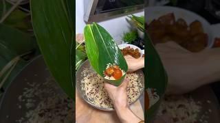 Make chinese rice dumplings during the DragonBoat Festival (zongzi ricipe)  #zongzi #chinesefood