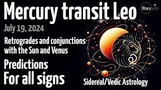 Mercury transit in Leo 2024 | July 19 | Mercury Retrograde 2024 Vedic astrology #siderealastrology