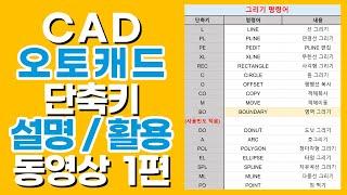 자주 쓰이는 오토캐드 AutoCAD 명령어 단축키 모음 (그리기, 편집)