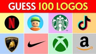 Guess The Logo In 3 Seconds | 100 Famous Logos |  Logo Quiz