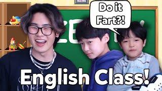 teaching my korean cousins ENGLISH!