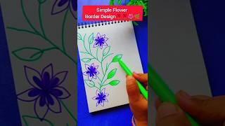 Will You See This Simple Flower Border Design For School Project #shorts#ytshorts#assignment