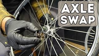 Swapping Axles in a Trek Hybrid - 130mm - 135mm hub spacing conversion with a wheel dish and true