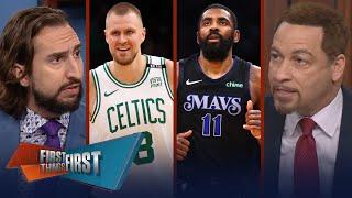 Celtics blowout Mavs in Gm 1: Porziņģis shines in return, Kyrie struggles | NBA | FIRST THINGS FIRST