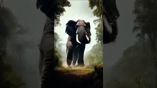 ELEPHANT AND CHIMPANZEE  #animals #shorts