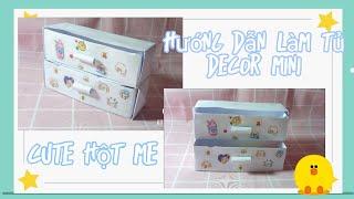 Hướng dẫn làm tủ 2 ngăn xinh xắn decor bàn học  | Cheese cute