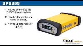 Trimble SPS855 How to configure setting  - SITECH Louisiana