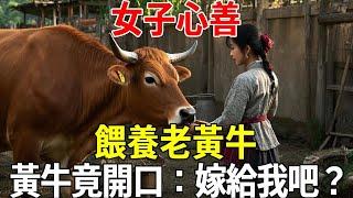 女子心善，餵養老黃牛，黃牛竟開口說話：嫁給我吧？#蝴蝶飛飛 #民間故事 #奇聞趣事 #古代小說#懸疑