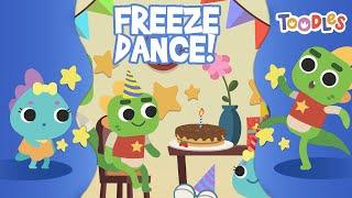 Birthday Song! FREEZEDANCE - Dinosaurs - Nursery Rhymes - Toodles Kids TV - Nursery Kids Songs