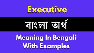 Executive Meaning In Bengali/Executive শব্দের বাংলা ভাষায় অর্থ অথবা মানে কি