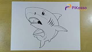 How to Draw a Great White Shark