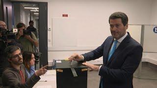 Andre Ventura, leader of Portugal's far-right Chega, casts his vote | AFP